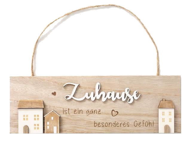 Holzschild Zuhause