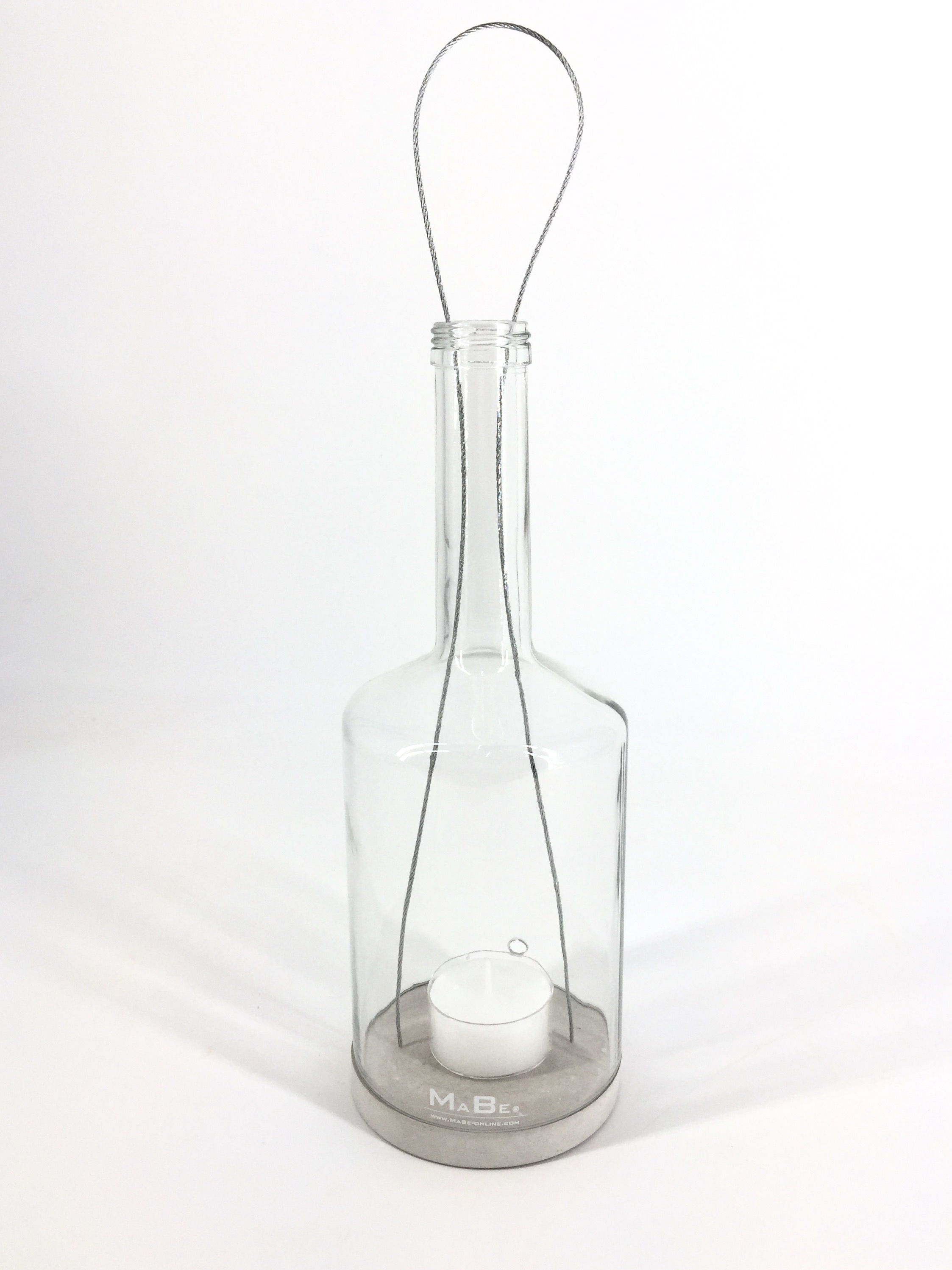 Windlicht Flasche 30cm, 1,5l transparent